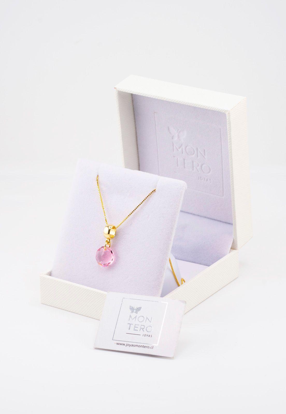 Collar Bali Gold Cristal Genuino Light Rose Shimmer-2