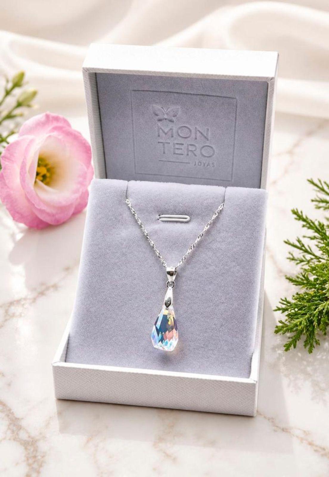 Collar Sofia Plata 925 Cristal Swarovski® Aurora Boreal-2