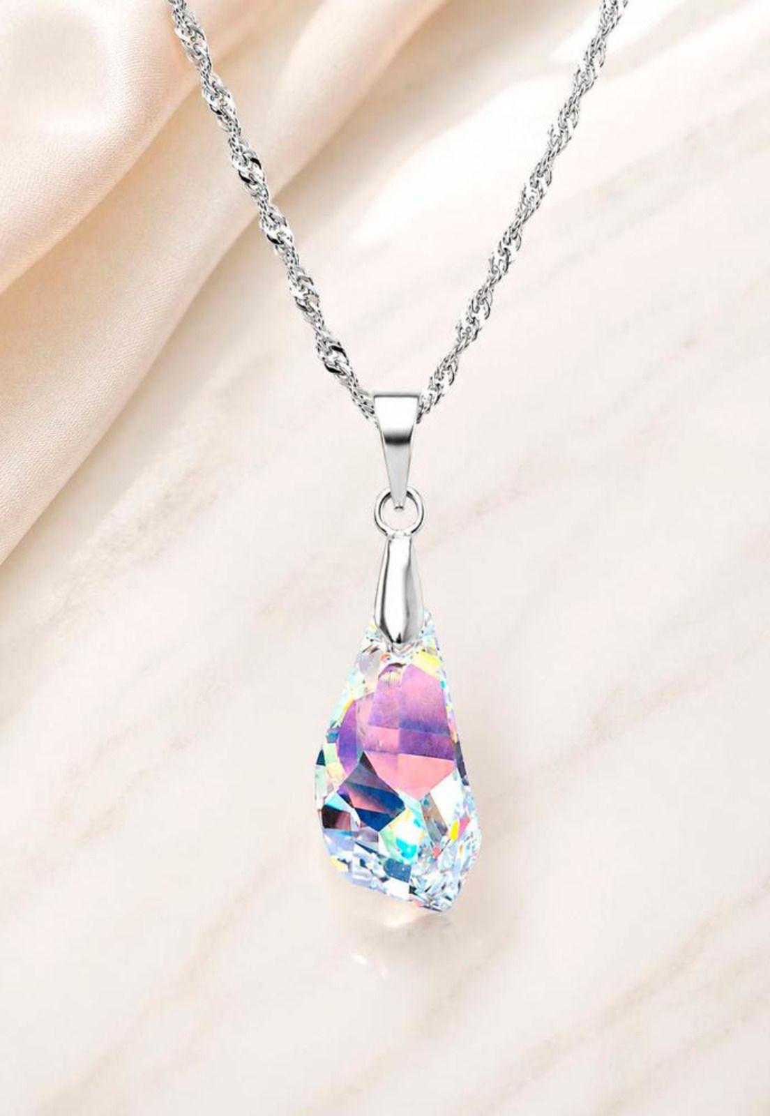 Collar Sofia Plata 925 Cristal Swarovski® Aurora Boreal-4
