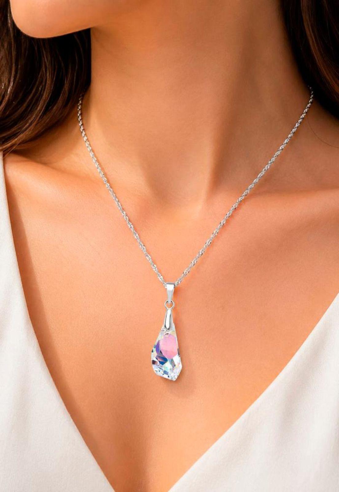 Collar Sofia Plata 925 Cristal Swarovski® Aurora Boreal-6
