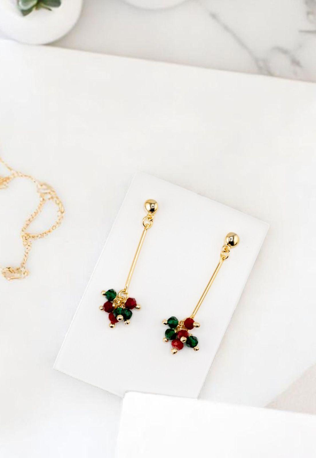 Aros Tessa Green Gold Baño de Oro 24k-2