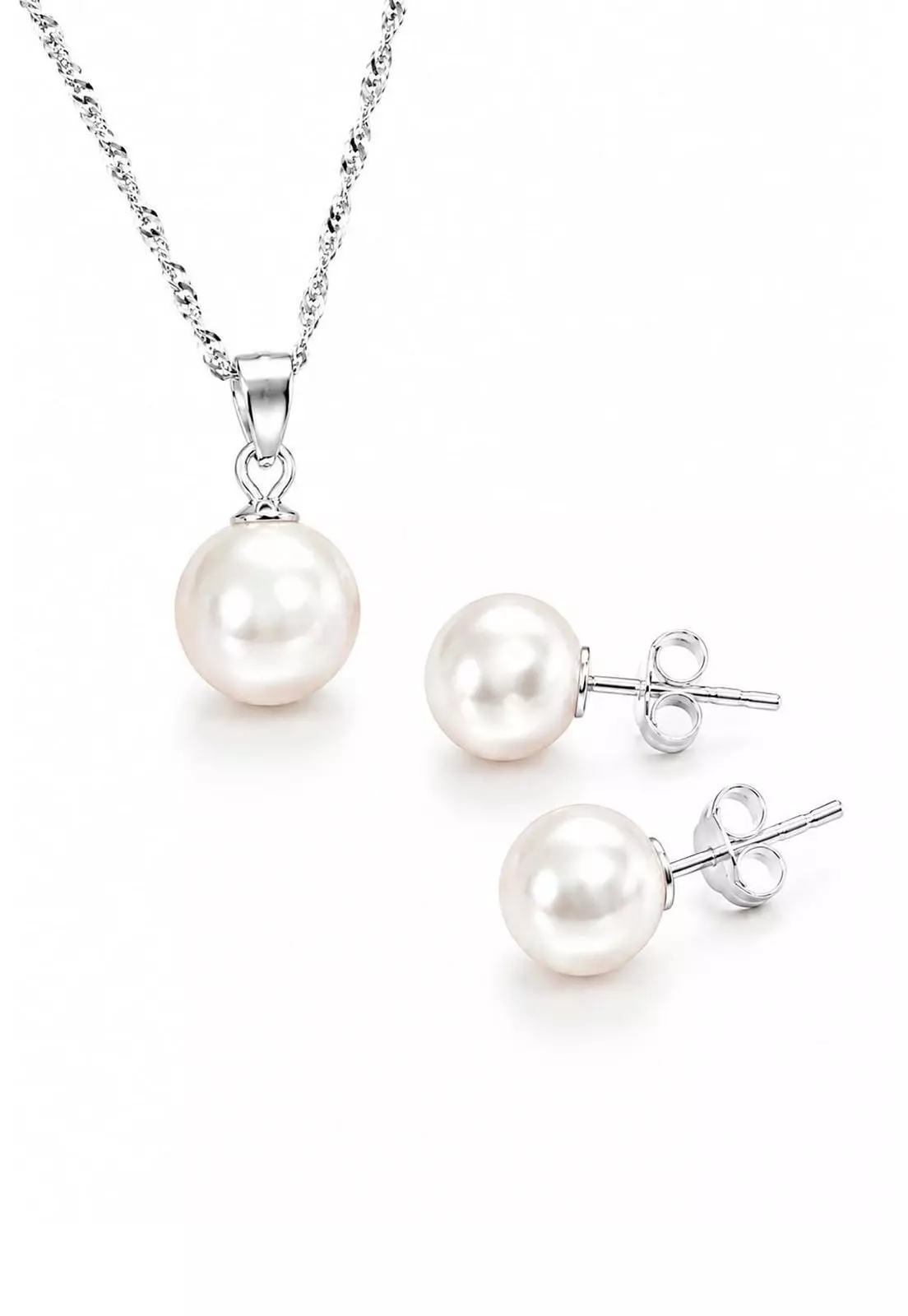 Conjunto Viena Plata 925 Perla Swarovski® Cream-0