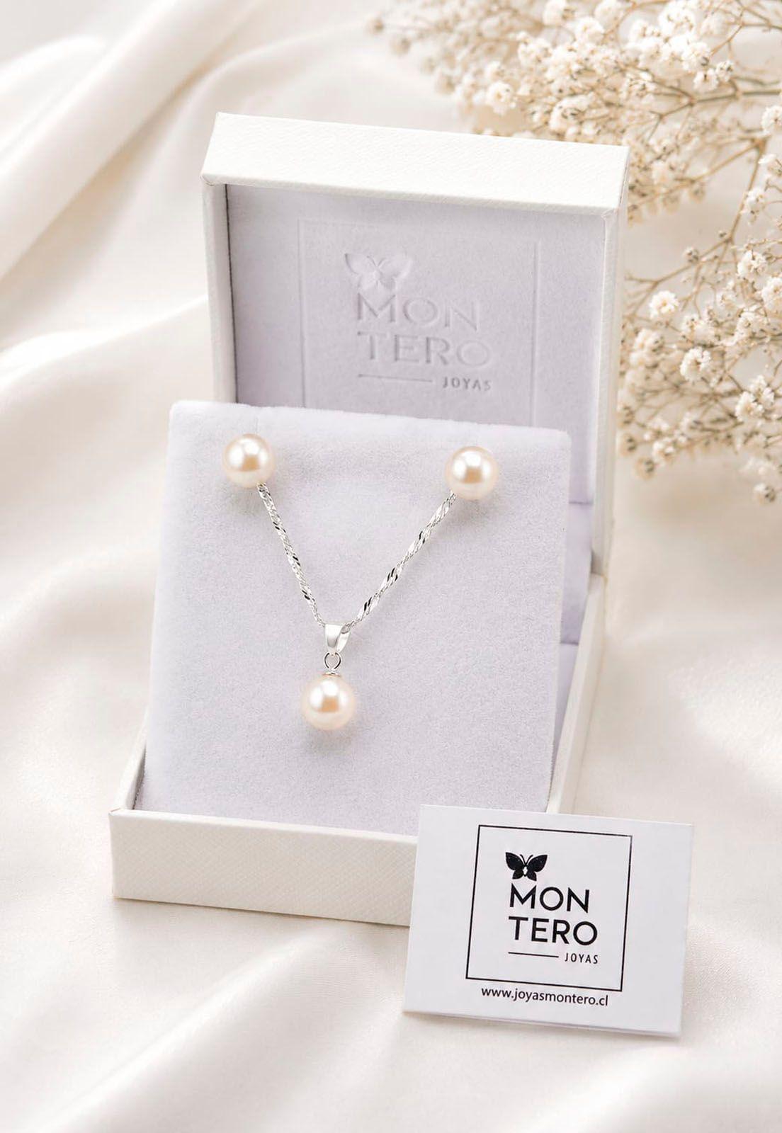 Conjunto Viena Plata 925 Perla Swarovski® Cream-2
