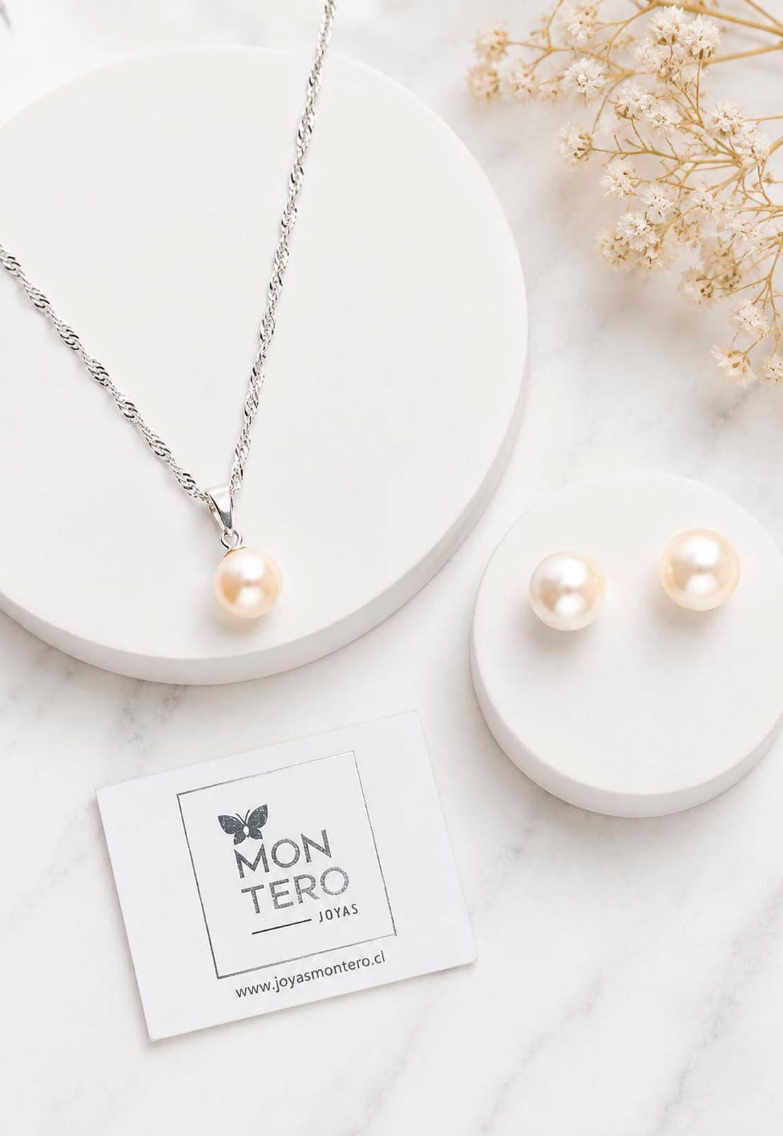 Conjunto Viena Plata 925 Perla Swarovski® Cream-5
