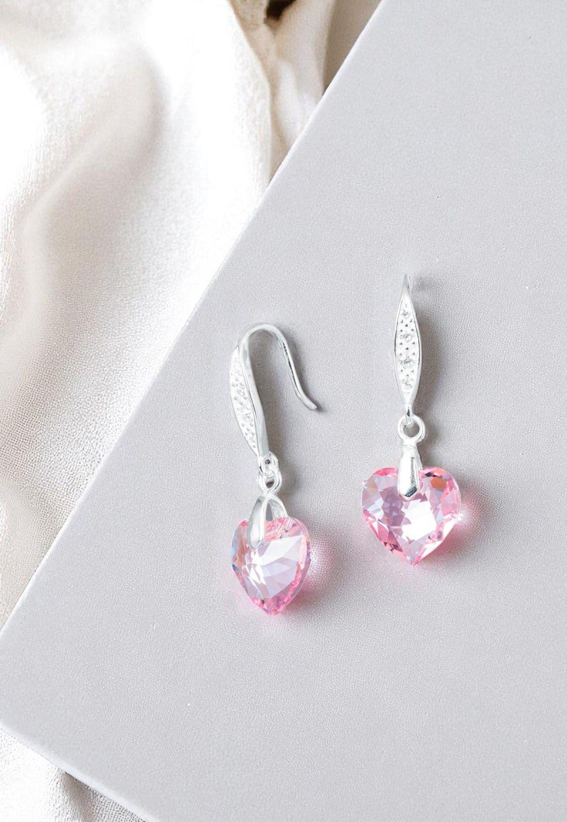 Aros Amor Cristales Genuinos Rose Shimmer-1