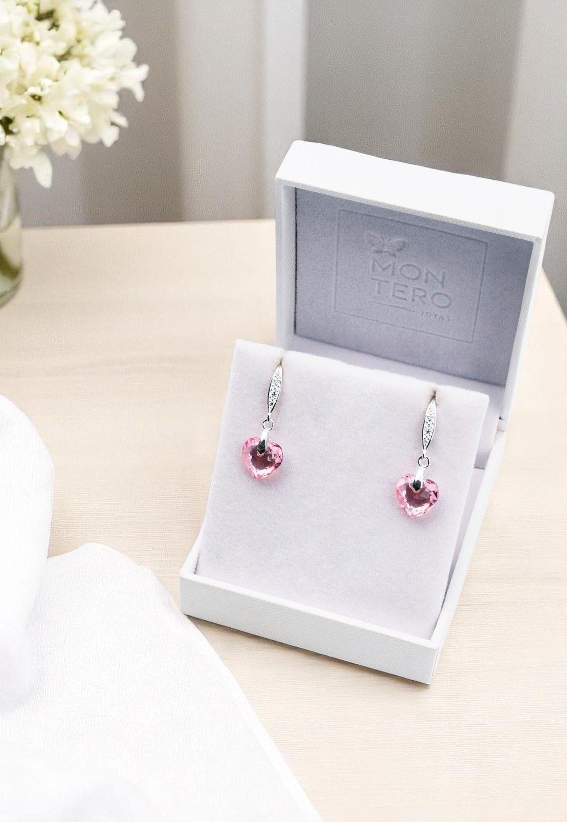 Aros Amor Cristales Genuinos Rose Shimmer-3