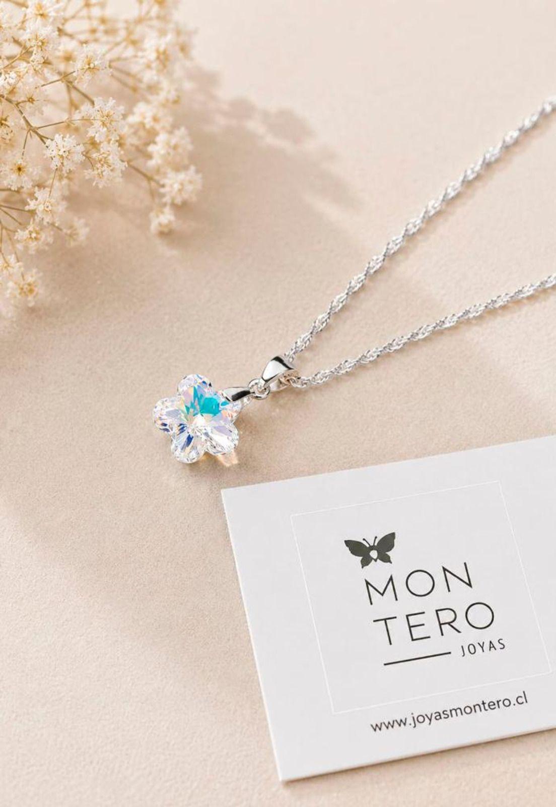 Collar Florencia Plata 925 Cristal Swarovski® Aurora Boreal-2