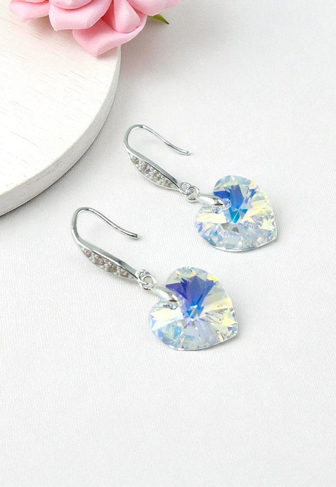 Aros Gran Romance Plata 925 Cristal Genuino Aurora Boreal-2