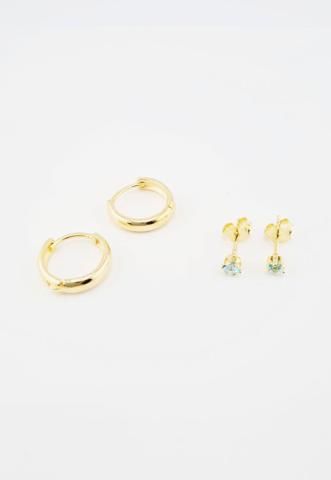 Pack Aros de Plata Con Baño de Oro 24K Lucero-2