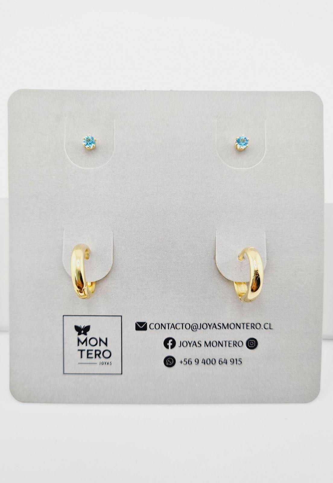 Pack Aros de Plata Con Baño de Oro 24K Lucero-5