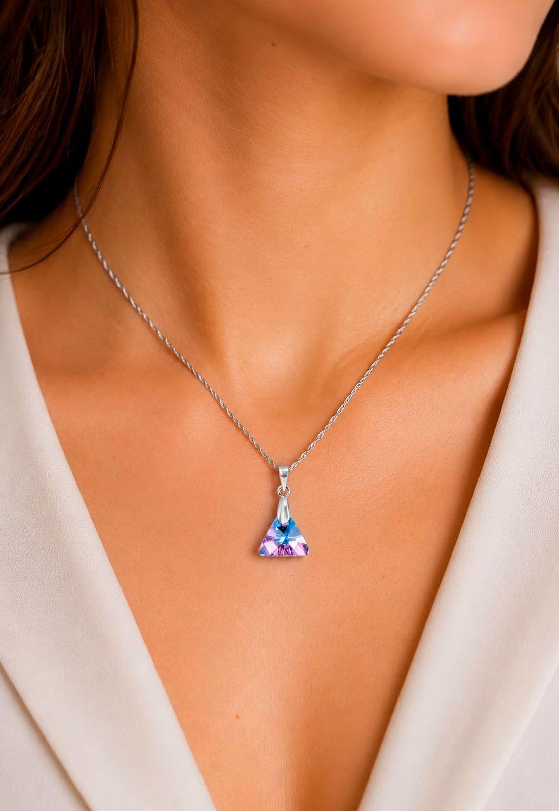 Collar Trinidad Plata 925 Cristal Swarovski®  Vitral Light-5