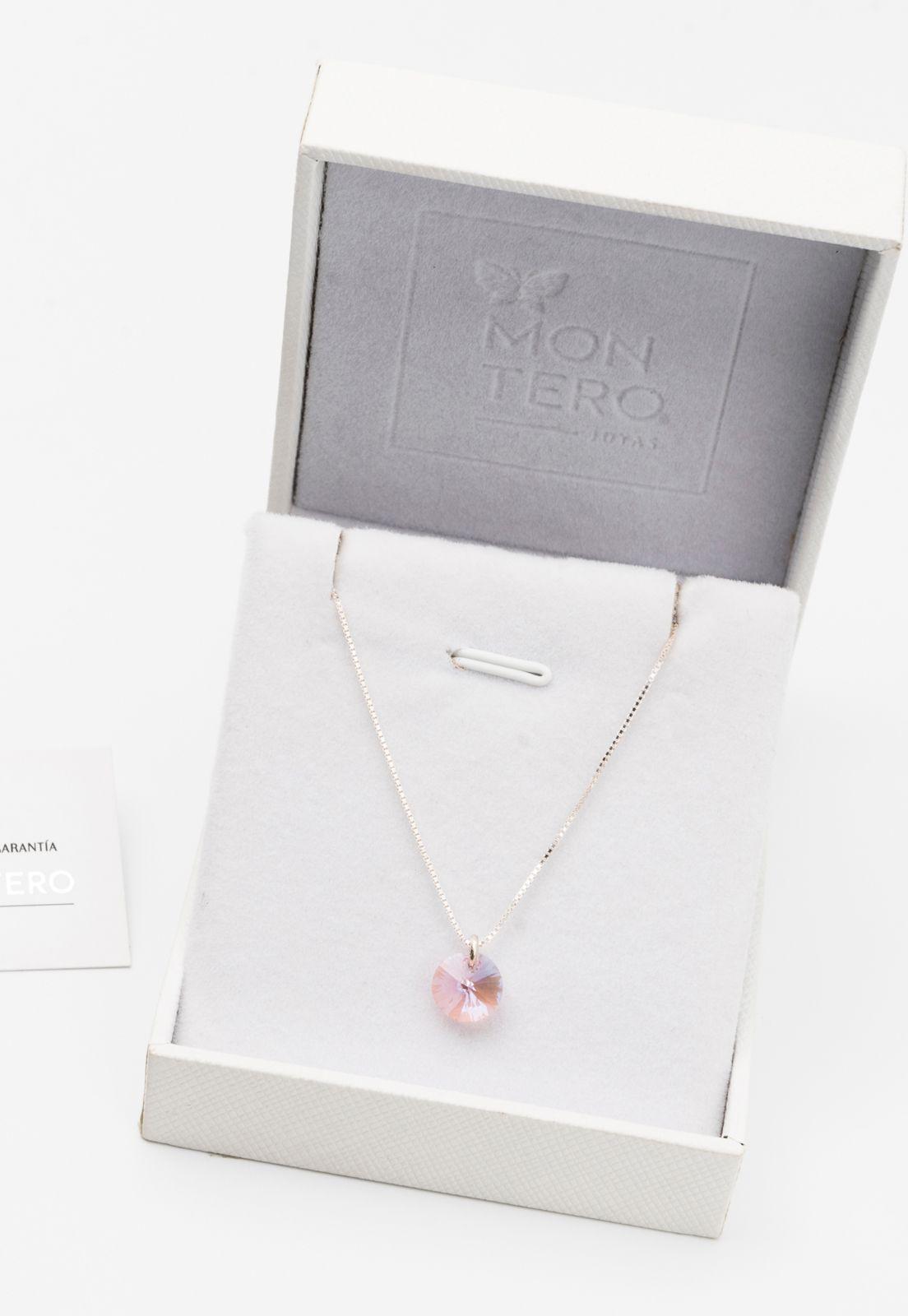 Collar Punto de Luz Cristales Genuinos Light Rose -2