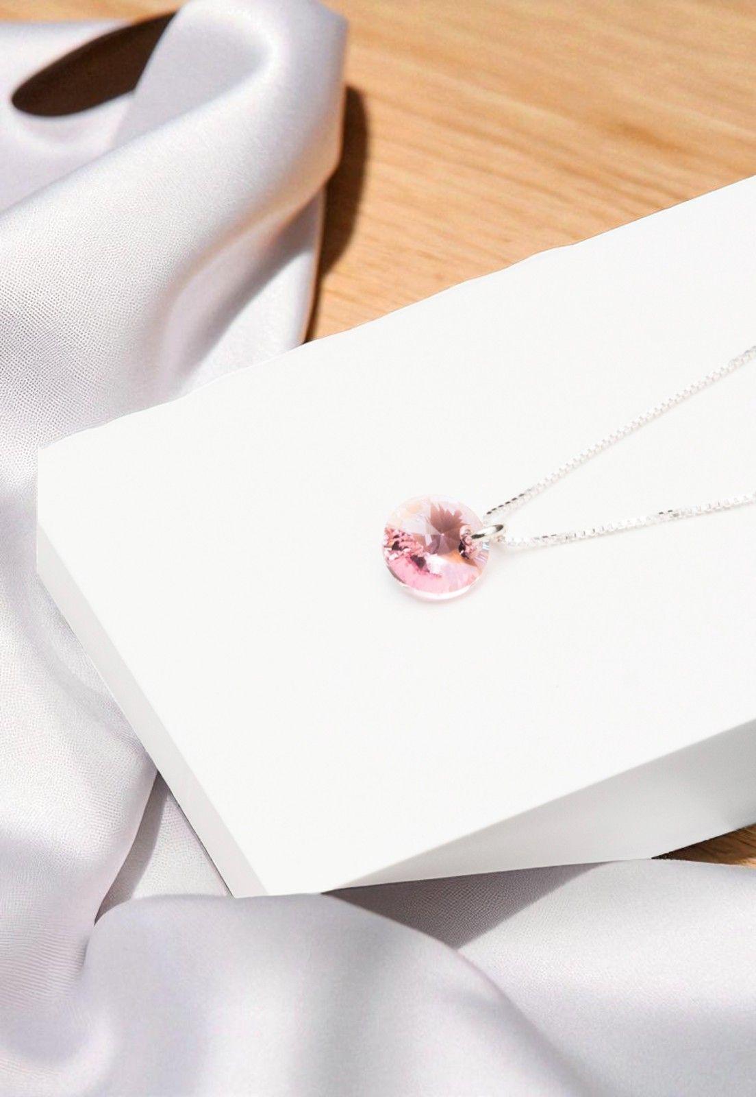 Collar Punto de Luz Cristales Genuinos Light Rose -2