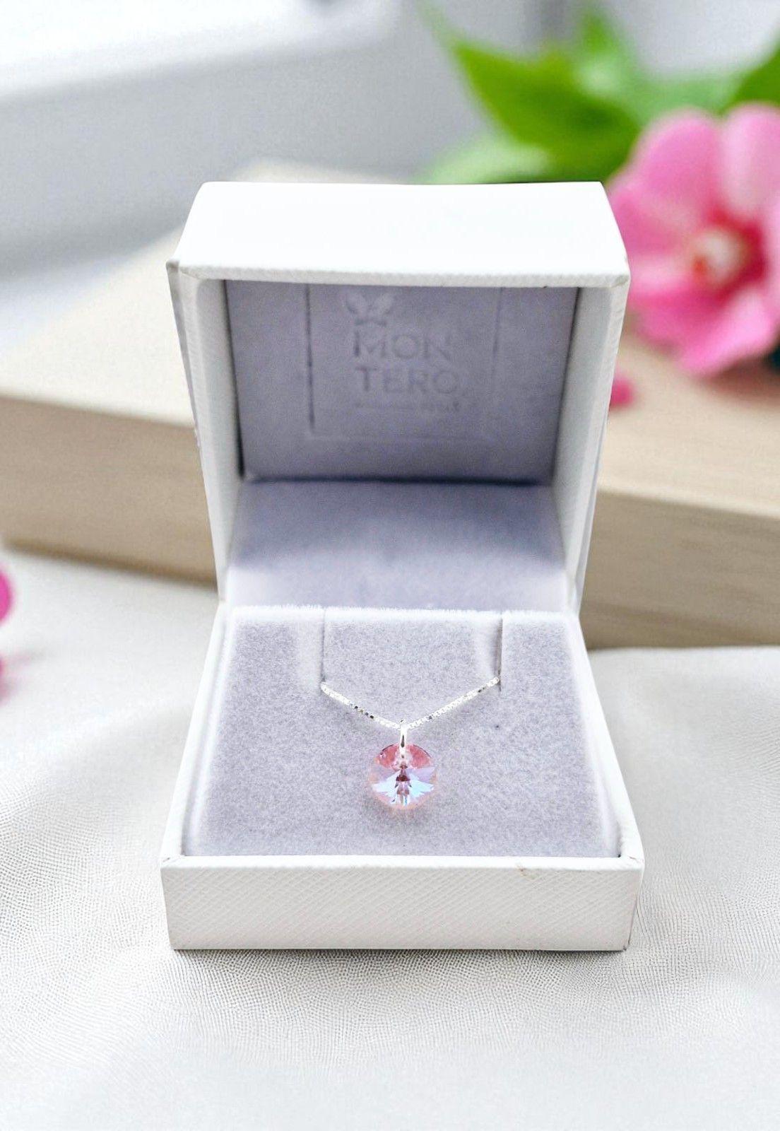 Collar Punto de Luz Cristales Genuinos Light Rose -3