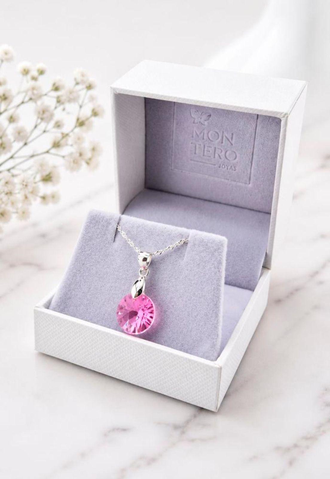 Collar Paris Plata 925 Cristal Swarovski®  Rose Shimmer-1