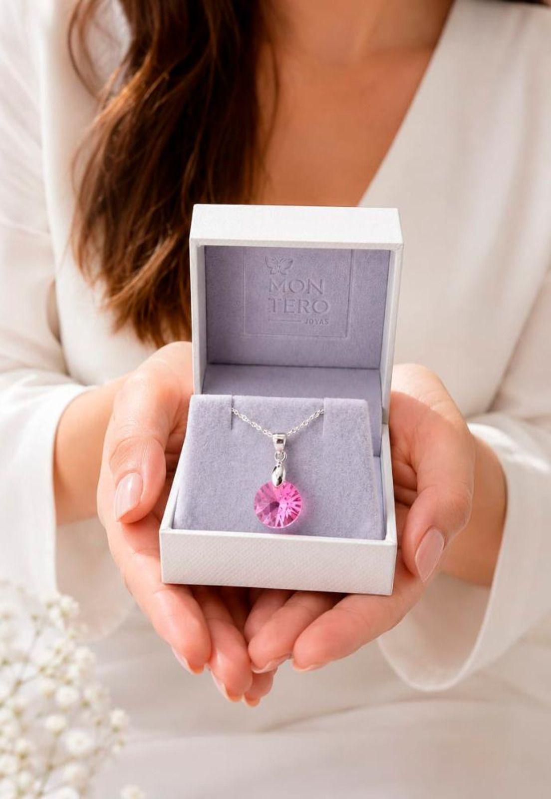 Collar Paris Plata 925 Cristal Swarovski®  Rose Shimmer-2