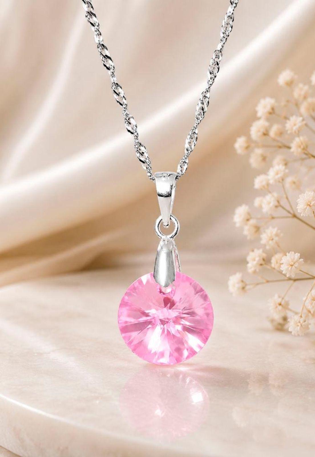 Collar Paris Plata 925 Cristal Swarovski®  Rose Shimmer-4