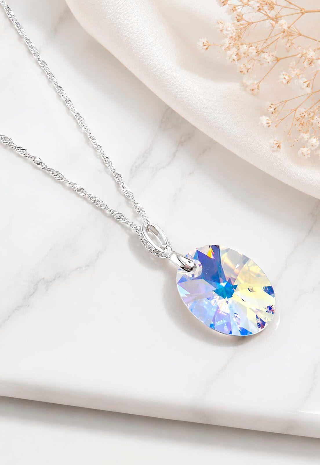 Collar Gran Praga Plata 925 Cristal Swarovski® Aurora Boreal-1