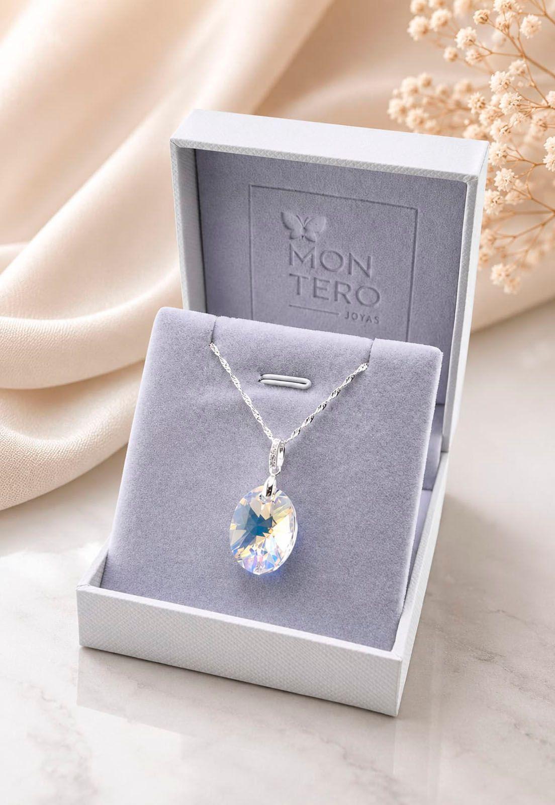 Collar Gran Praga Plata 925 Cristal Swarovski® Aurora Boreal-2