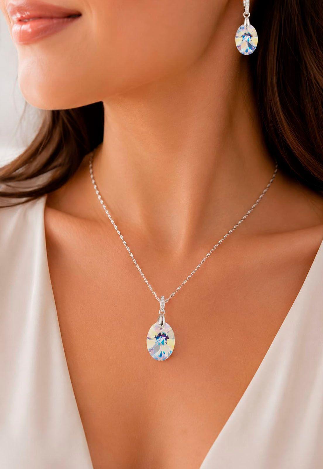 Collar Gran Praga Plata 925 Cristal Swarovski® Aurora Boreal-3