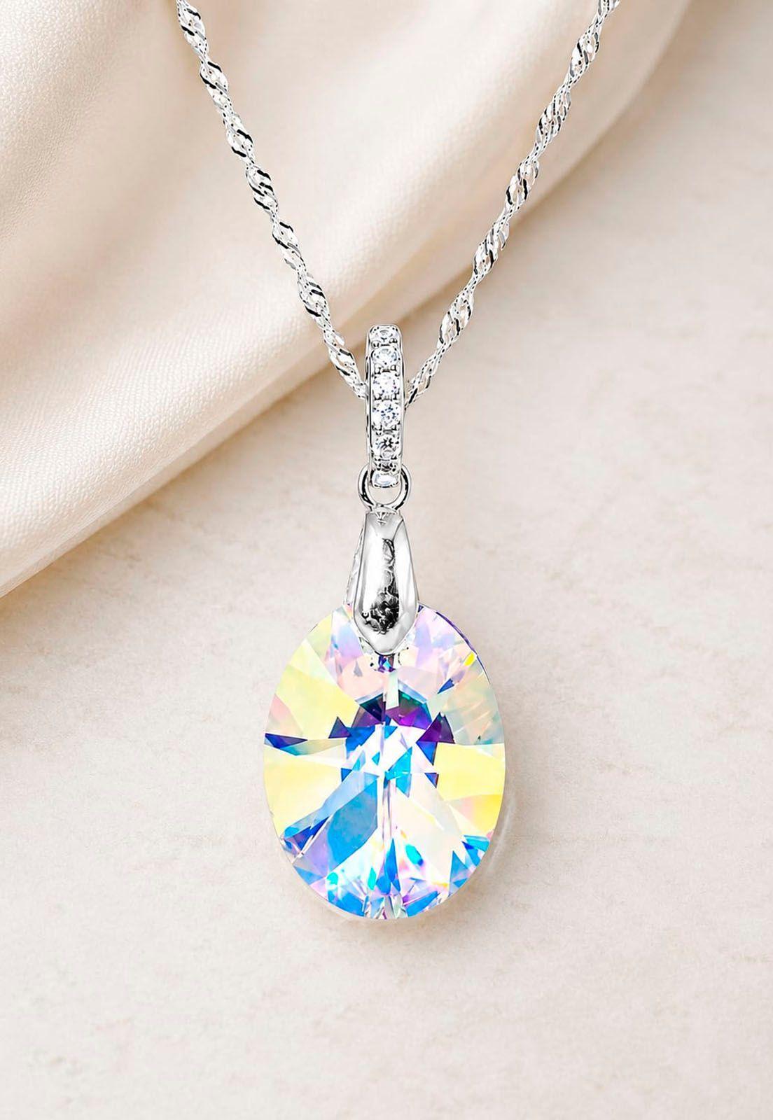 Collar Gran Praga Plata 925 Cristal Swarovski® Aurora Boreal-6