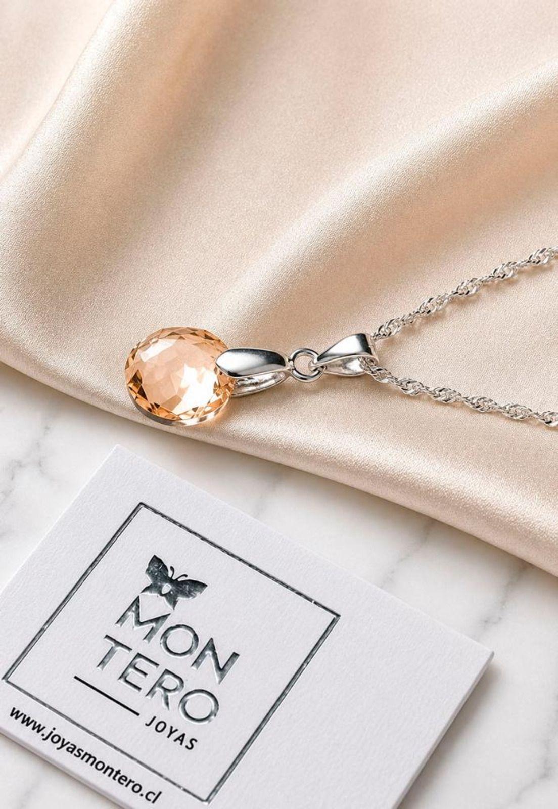 Collar Gracia Plata 925 Cristal Swarovski® Golden Shadow-2