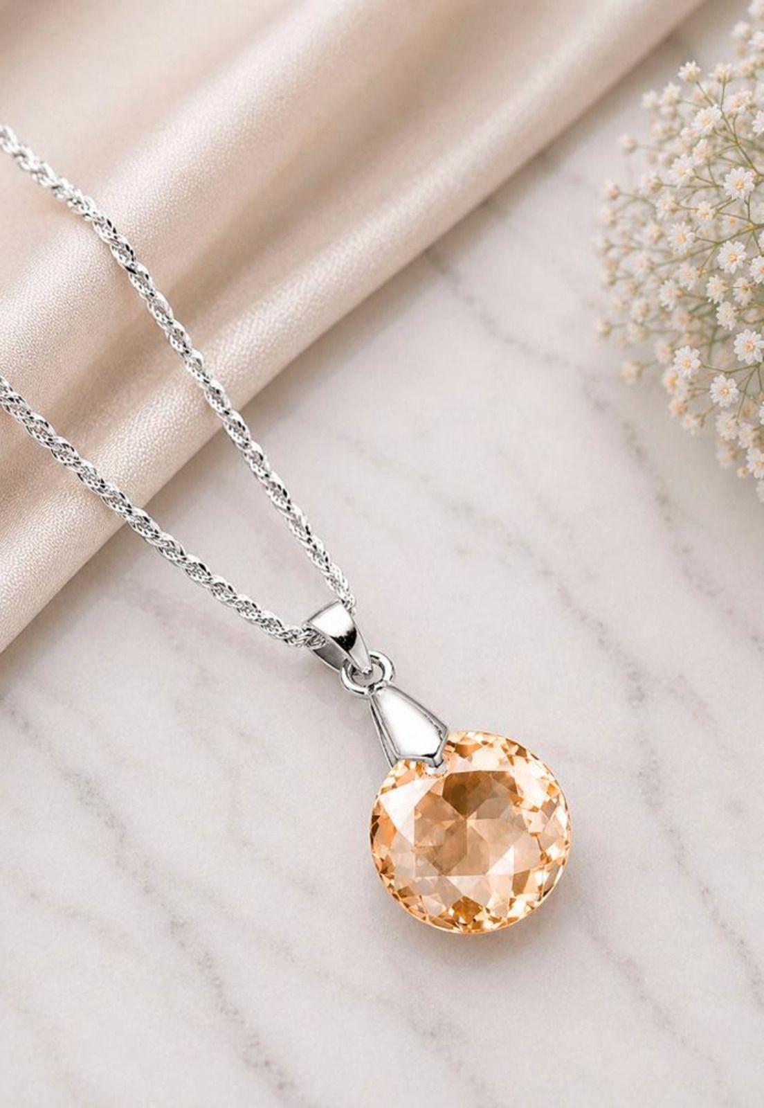 Collar Gracia Plata 925 Cristal Swarovski® Golden Shadow-6