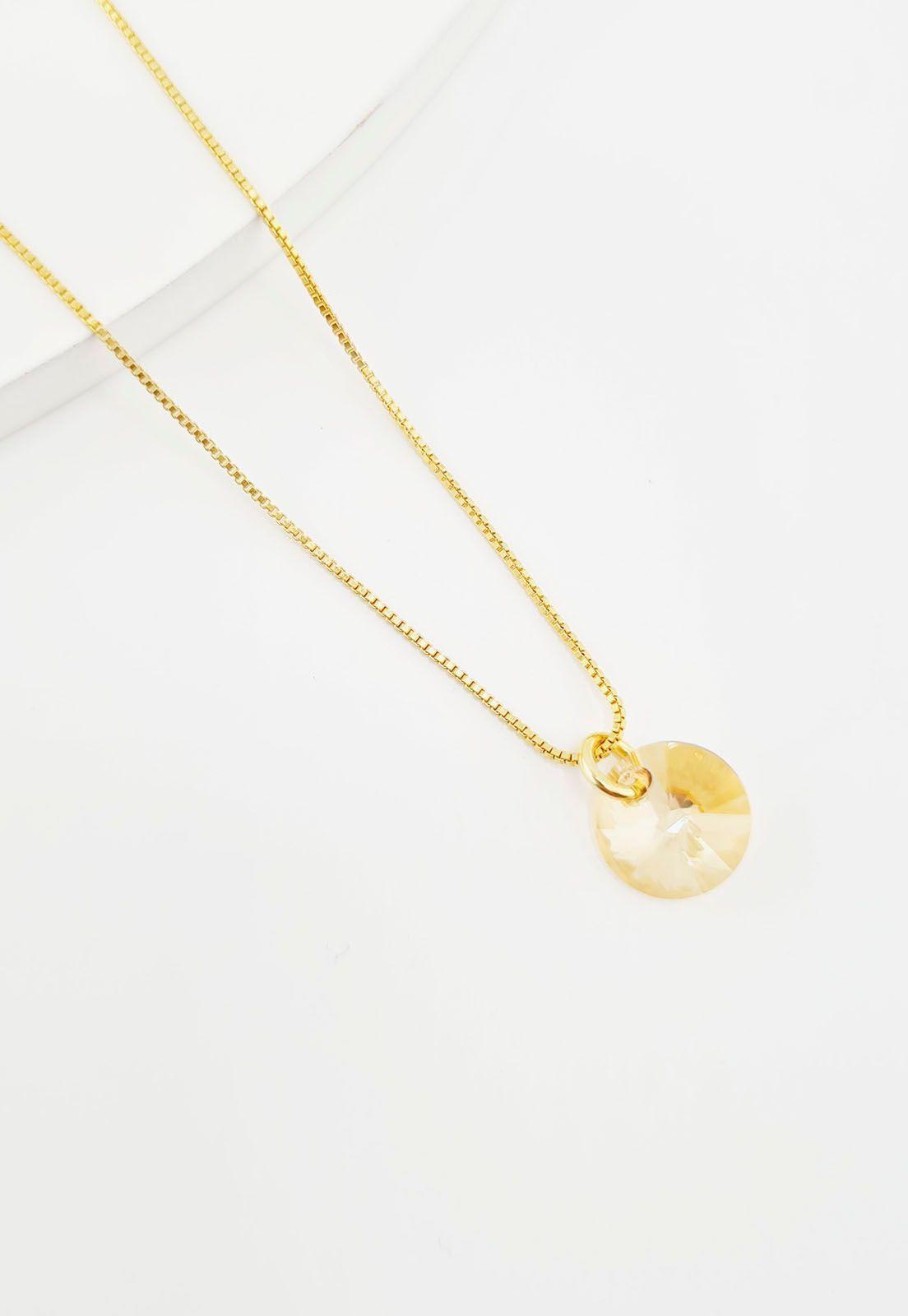 Collar Punto de Luz Gold Cristales Genuinos Golden Shadow-3