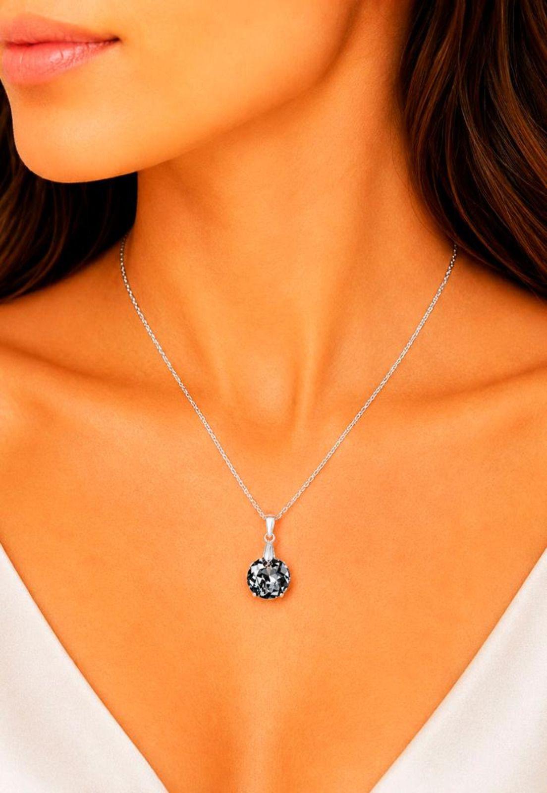 Collar Gracia Plata 925 Cristal Swarovski® Silver Night-4