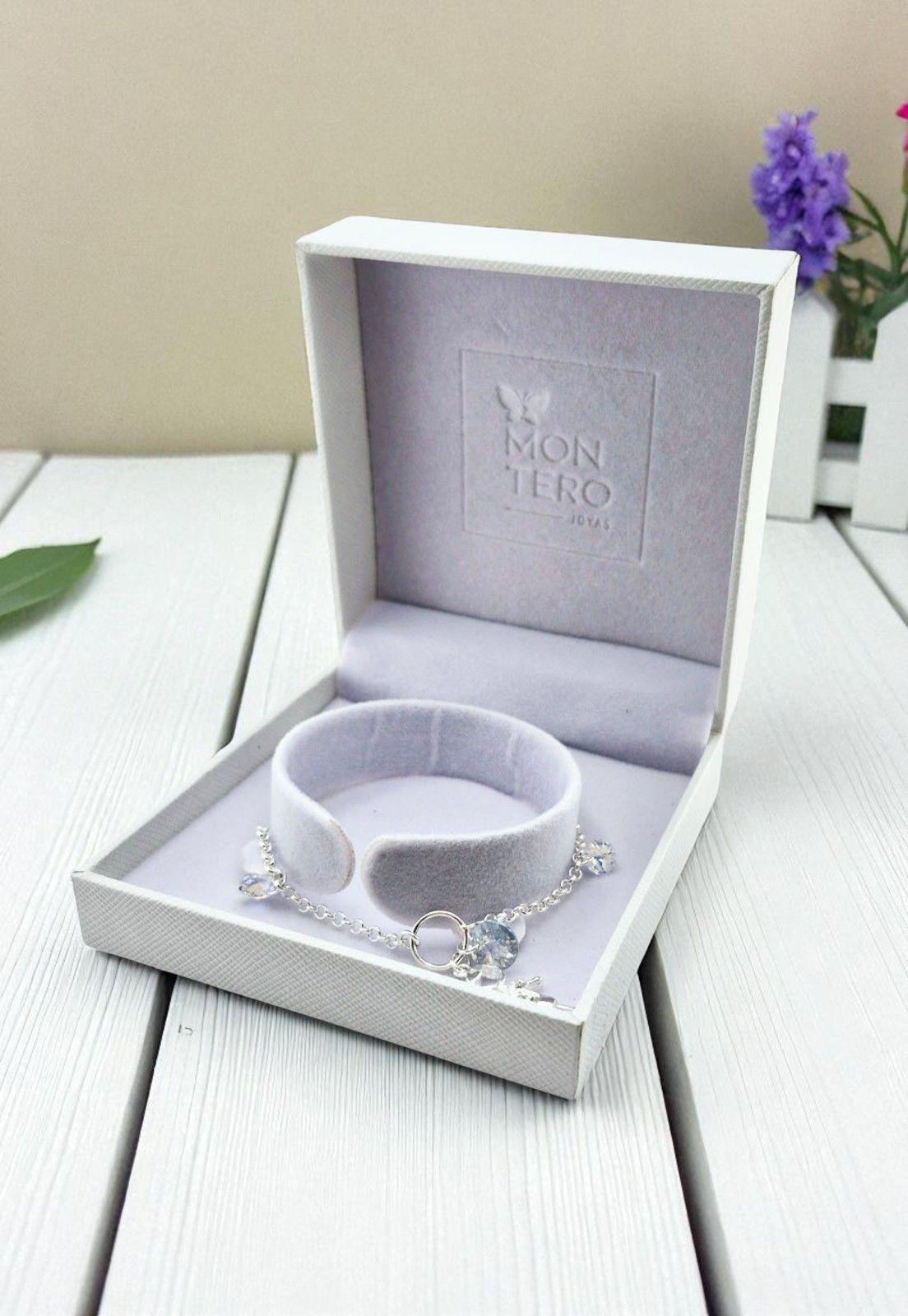 Pulsera Niño Plata Italiana 925 Cristal Genuino Aurora Boreal y Blue Shade-3