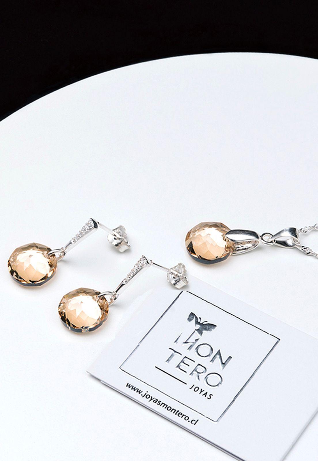 Conjunto Gracia Cristales Genuinos Golden Shadow-2