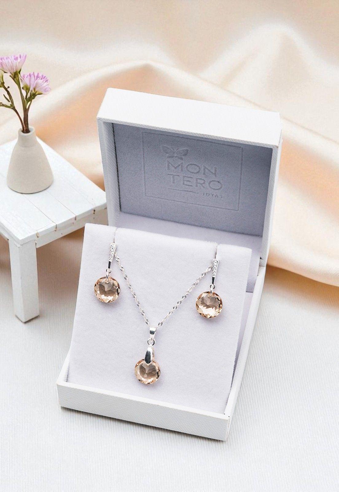 Conjunto Gracia Cristales Genuinos Golden Shadow-3