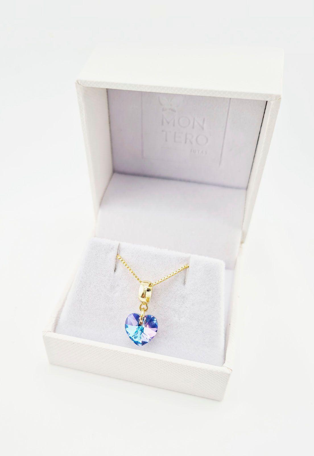 Collar Romance Gold Cristales Genuinos Vitral Light-2