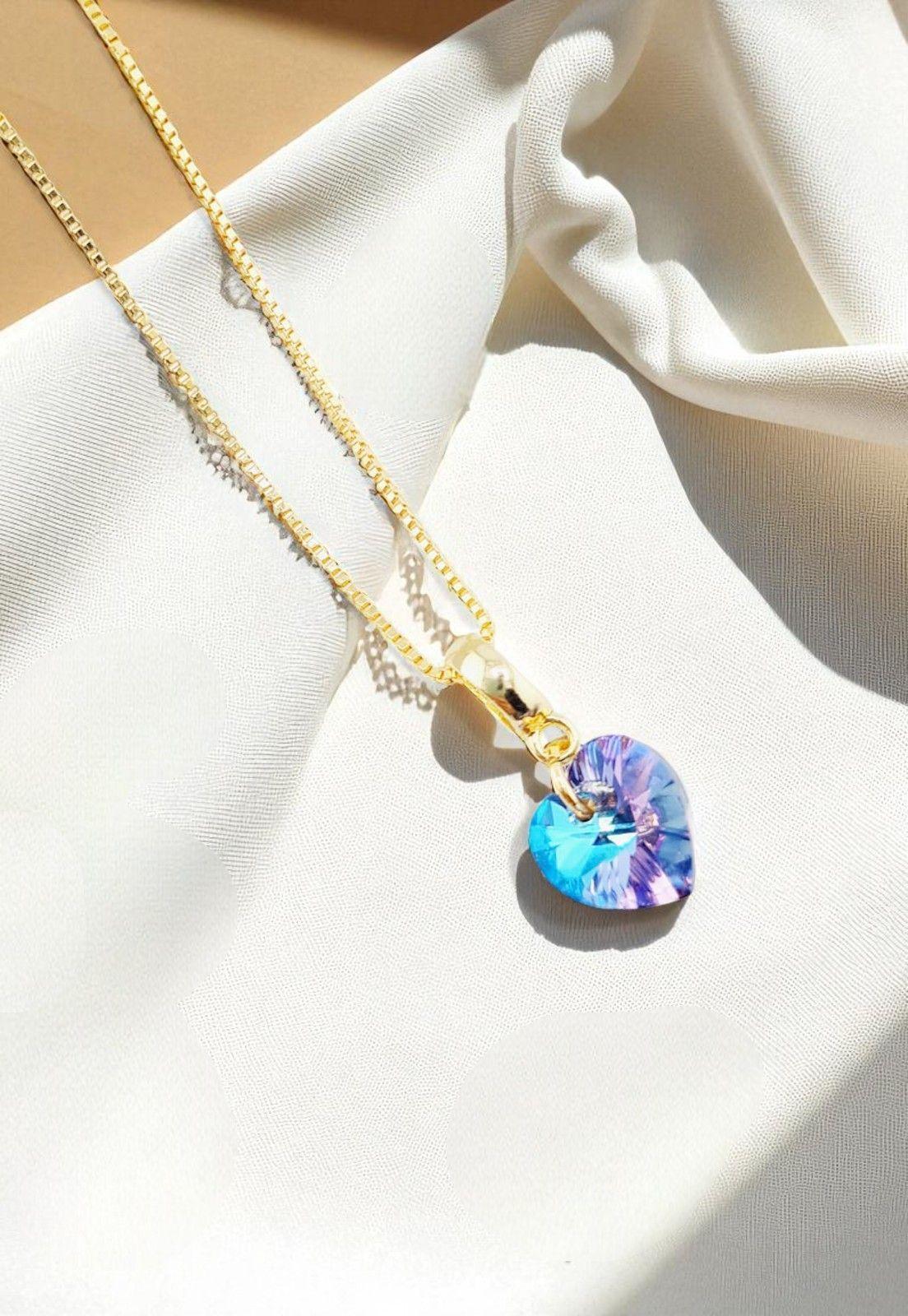 Collar Romance Gold 24K Cristal Genuino Vitral Light-2