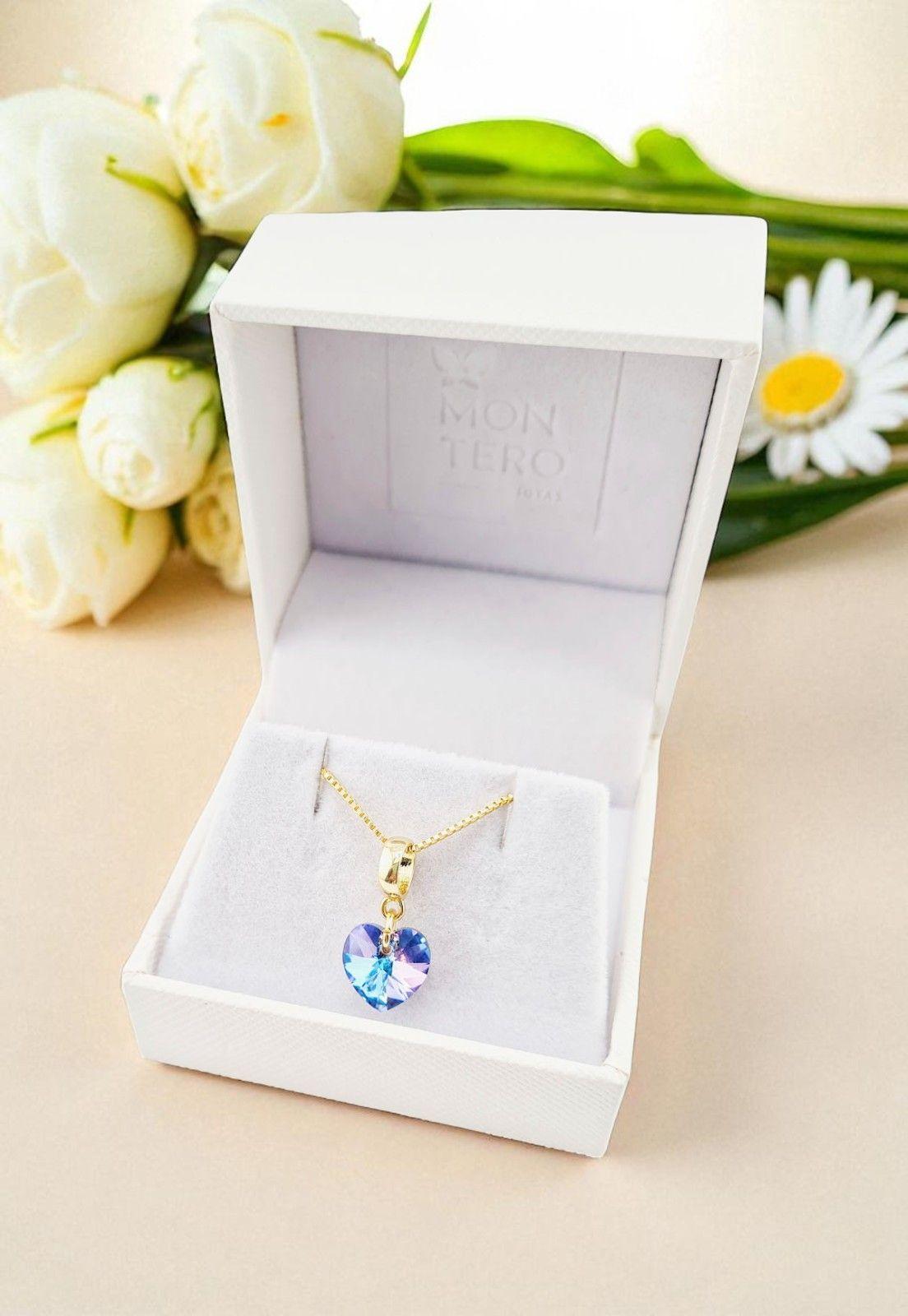 Collar Romance Gold 24K Cristal Genuino Vitral Light-3