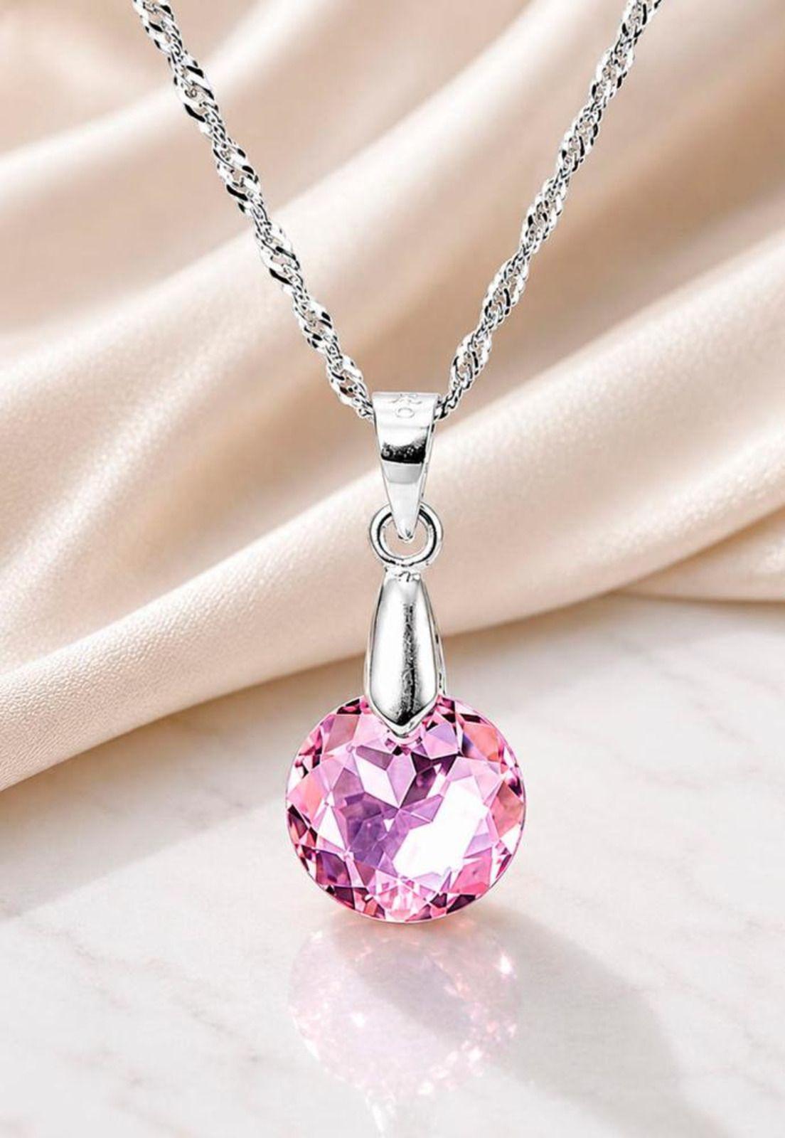 Collar Gracia Plata 925 Cristal Swarovski® Light Rose-2