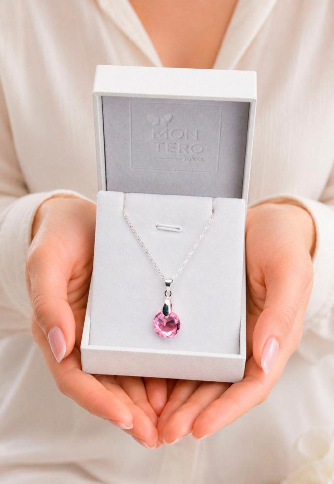 Collar Gracia Plata 925 Cristal Swarovski® Light Rose-5
