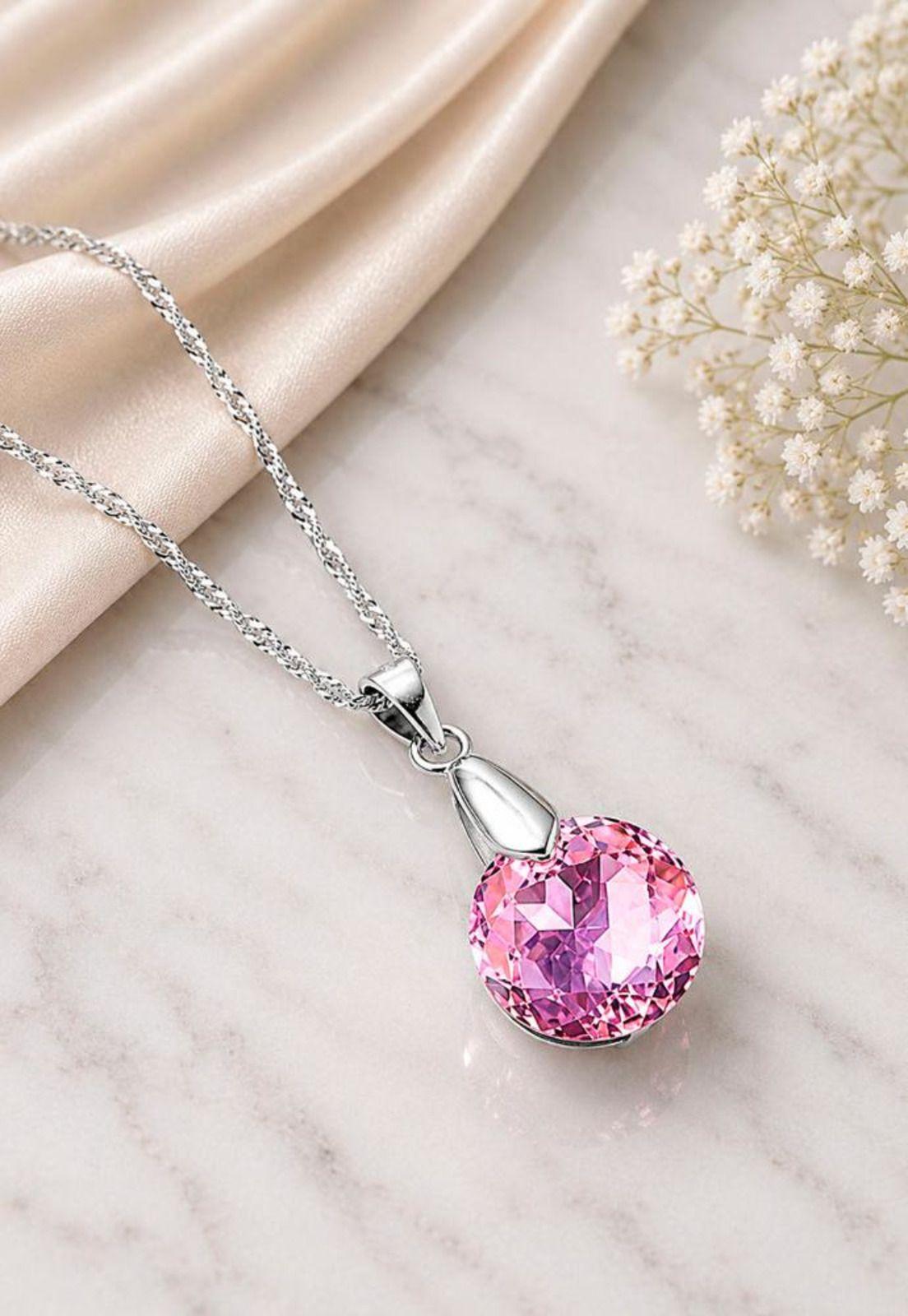 Collar Gracia Plata 925 Cristal Swarovski® Light Rose-6