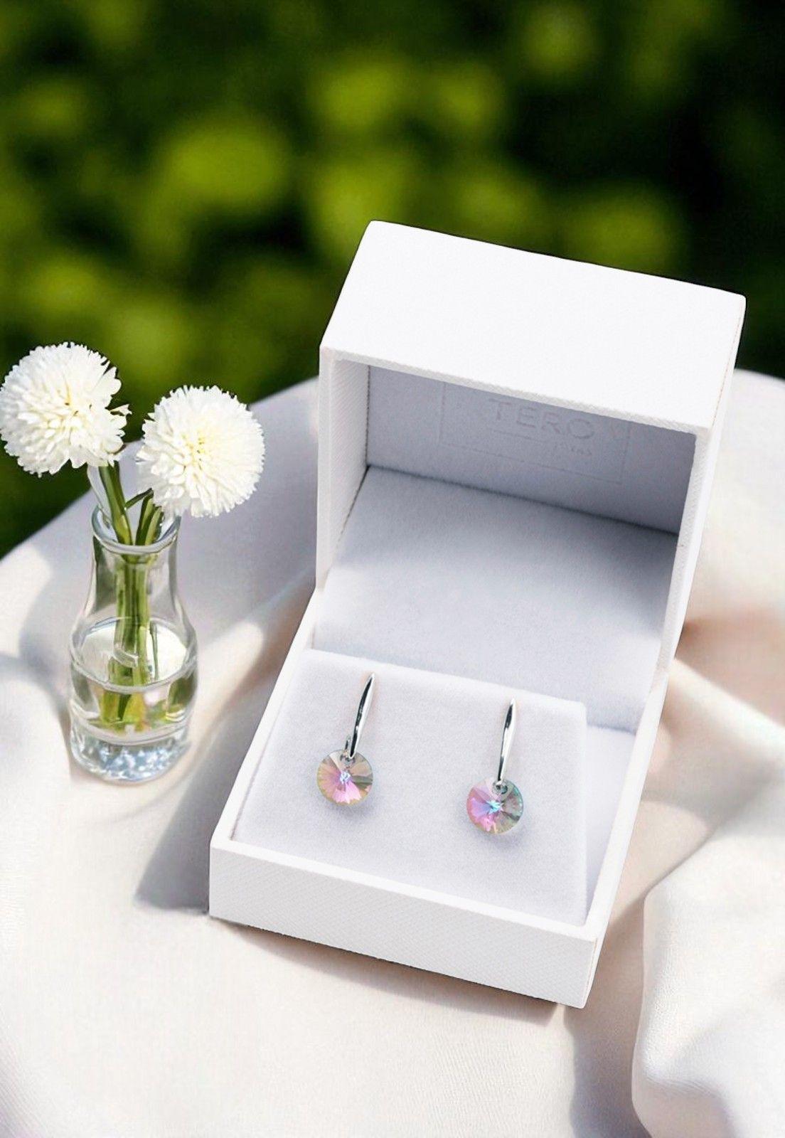 Aros Punto De Luz Plata 925 Cristal Swarovski® Paradise Shine-2