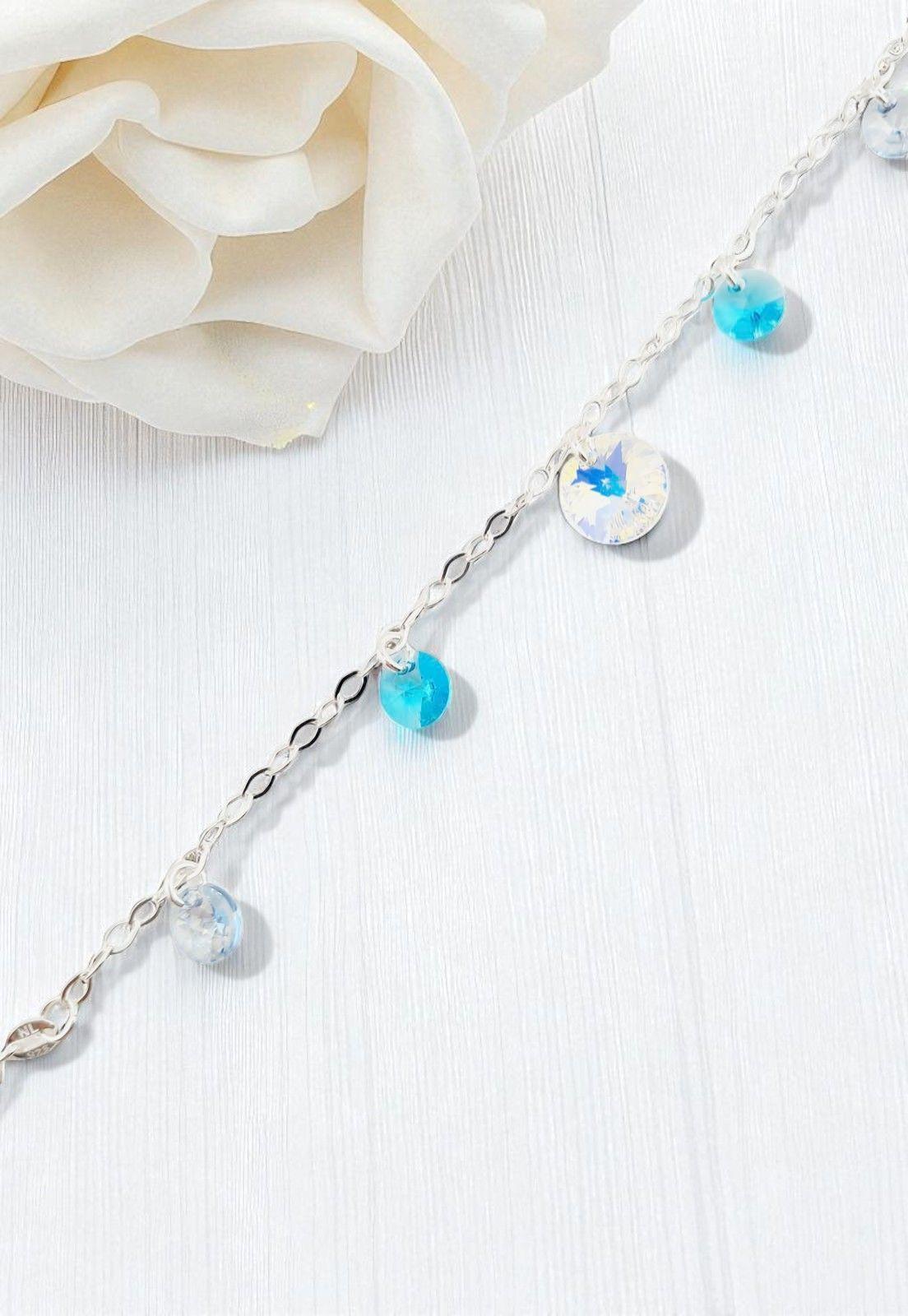 Pulsera Nepal Plata Italiana 925 Cristal Genuino Turquesa-3