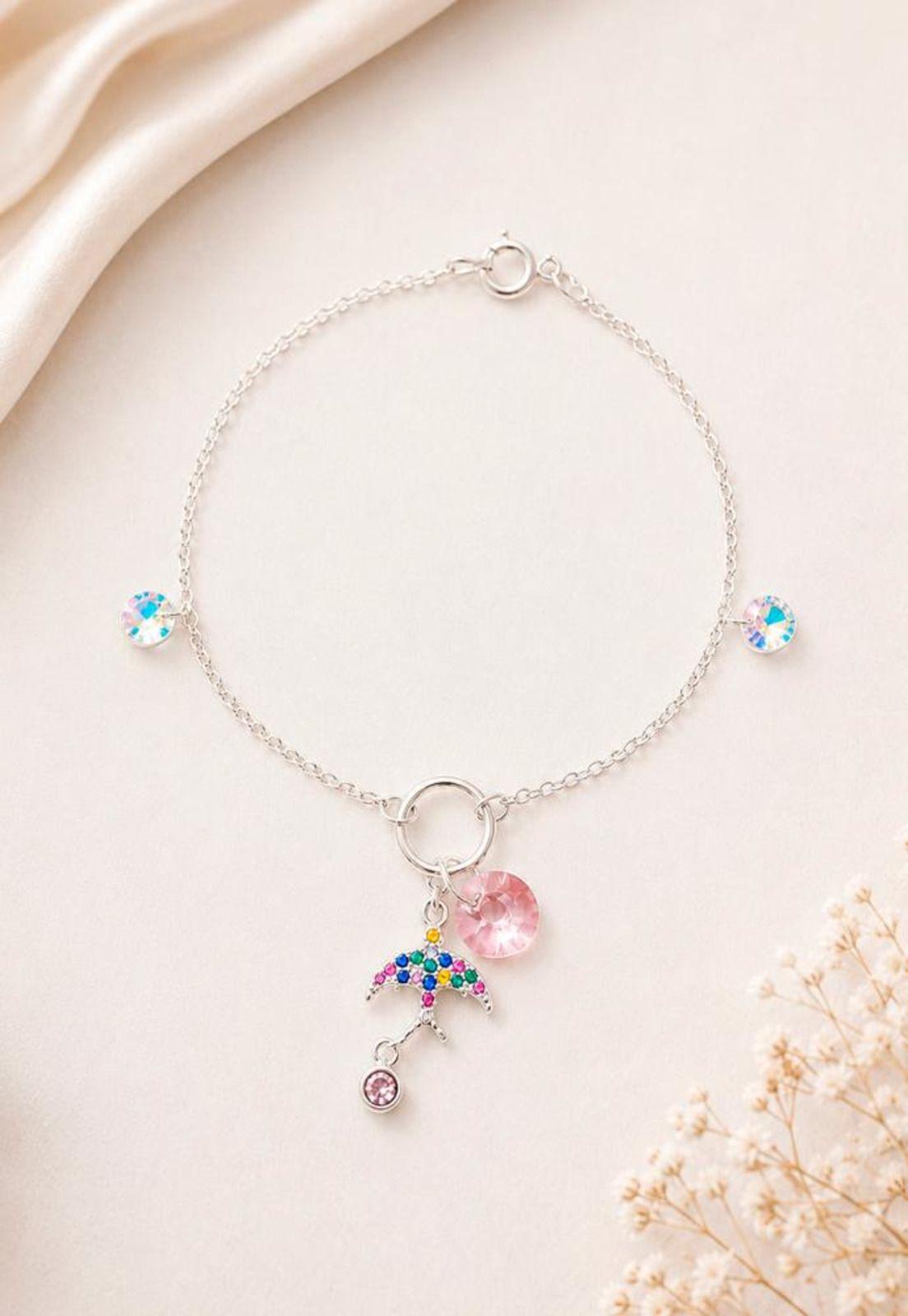 Pulsera Golondrina Plata 925 Cristal Swarovski® Light Rose-2