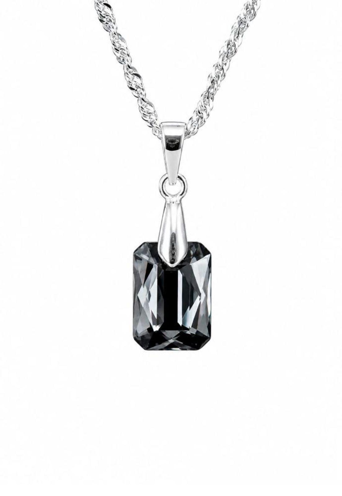 Collar Estefanía Plata 925 Cristal Swarovski® Silver Night-0