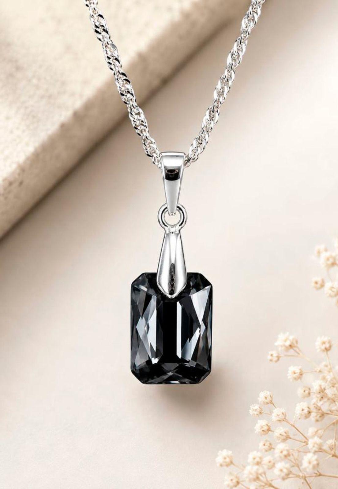 Collar Estefanía Plata 925 Cristal Swarovski® Silver Night-4