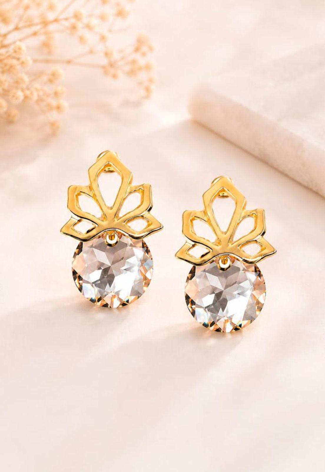 Aros Bali Gold 24K Cristal Swarovski® Golden Shadow-1