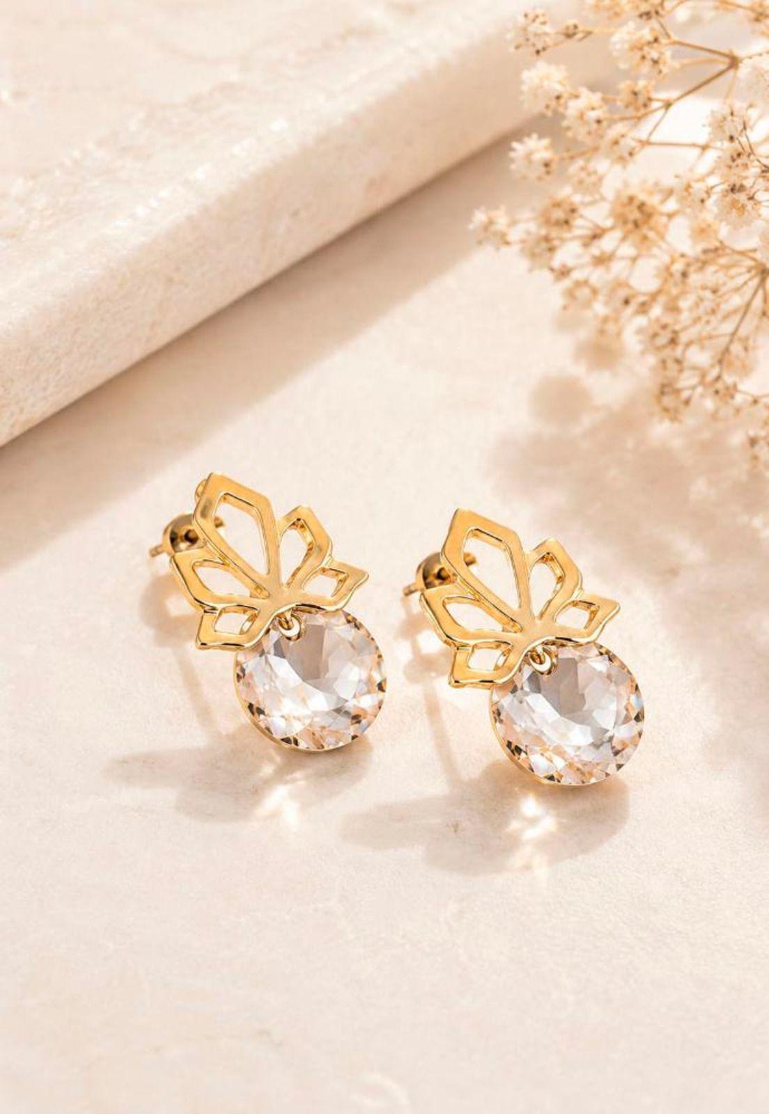 Aros Bali Gold 24K Cristal Swarovski® Golden Shadow-7