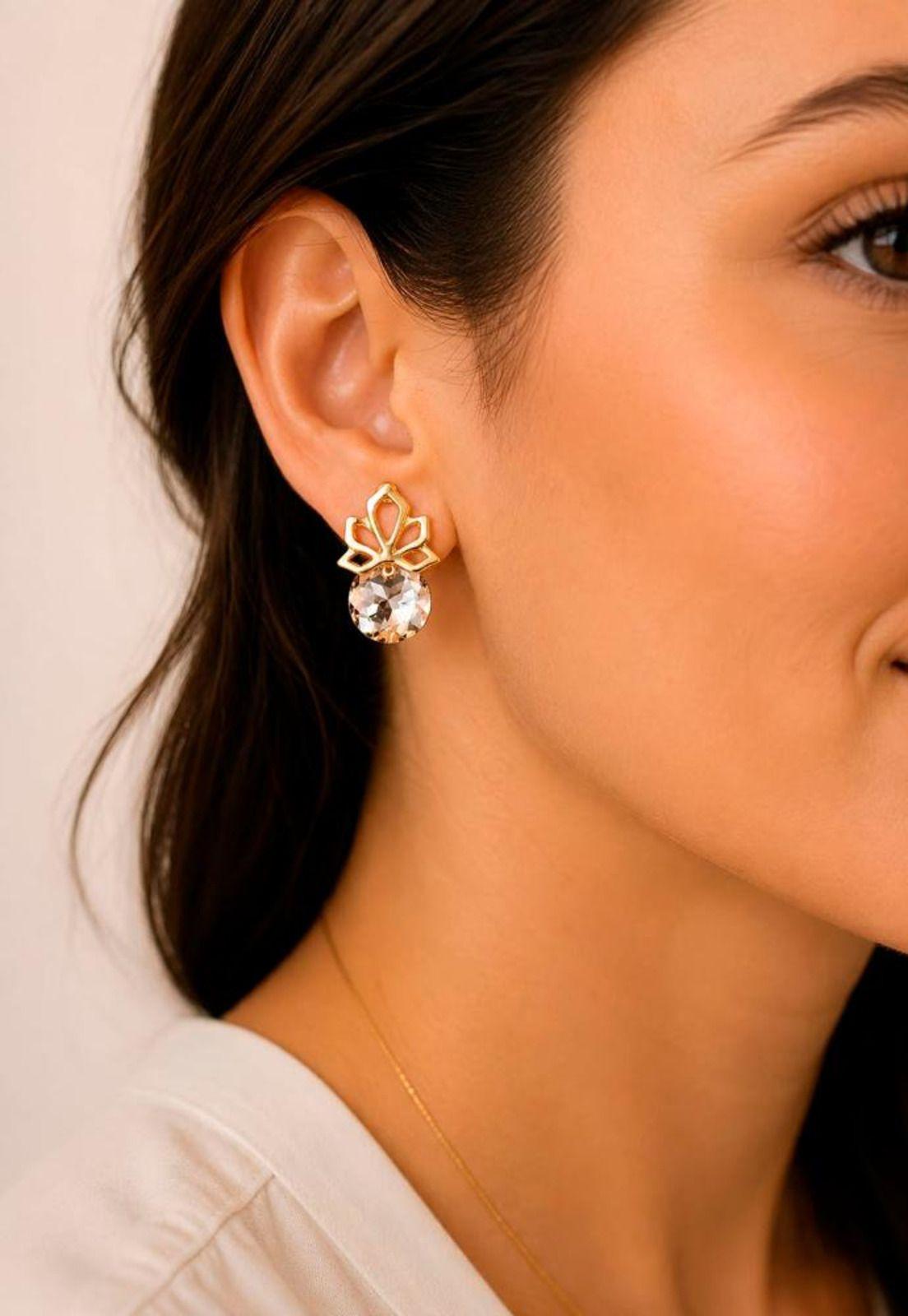 Aros Bali Gold 24K Cristal Swarovski® Golden Shadow-8