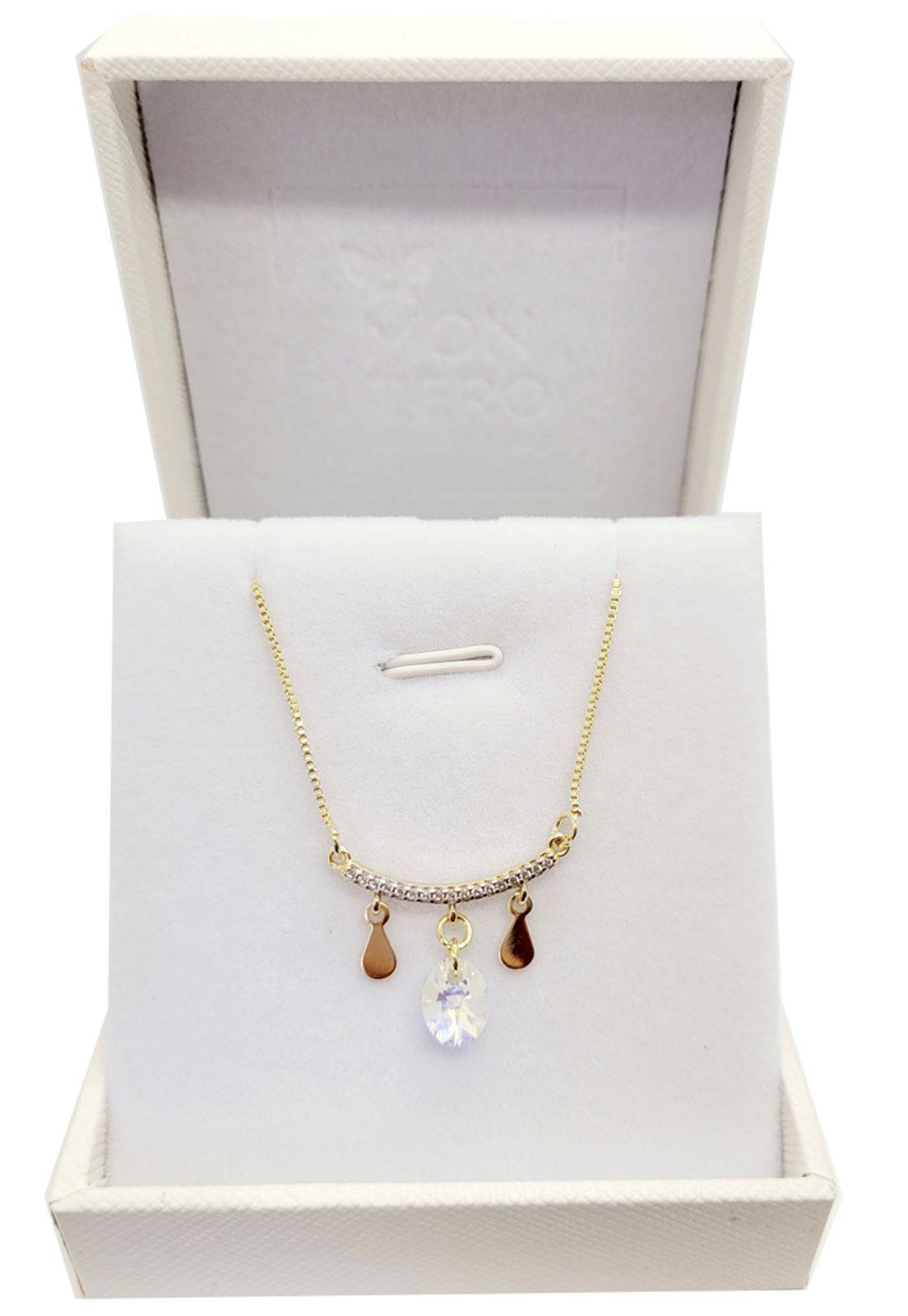 Collar Tiare Gold Cristal Genuino Aurora Boreal-1