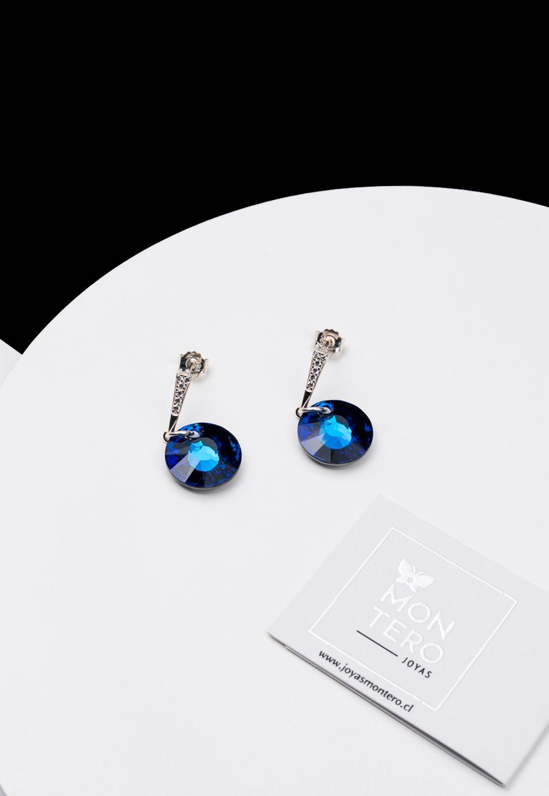 Aros Paris Cristales Genuinos Bermuda Blue -1