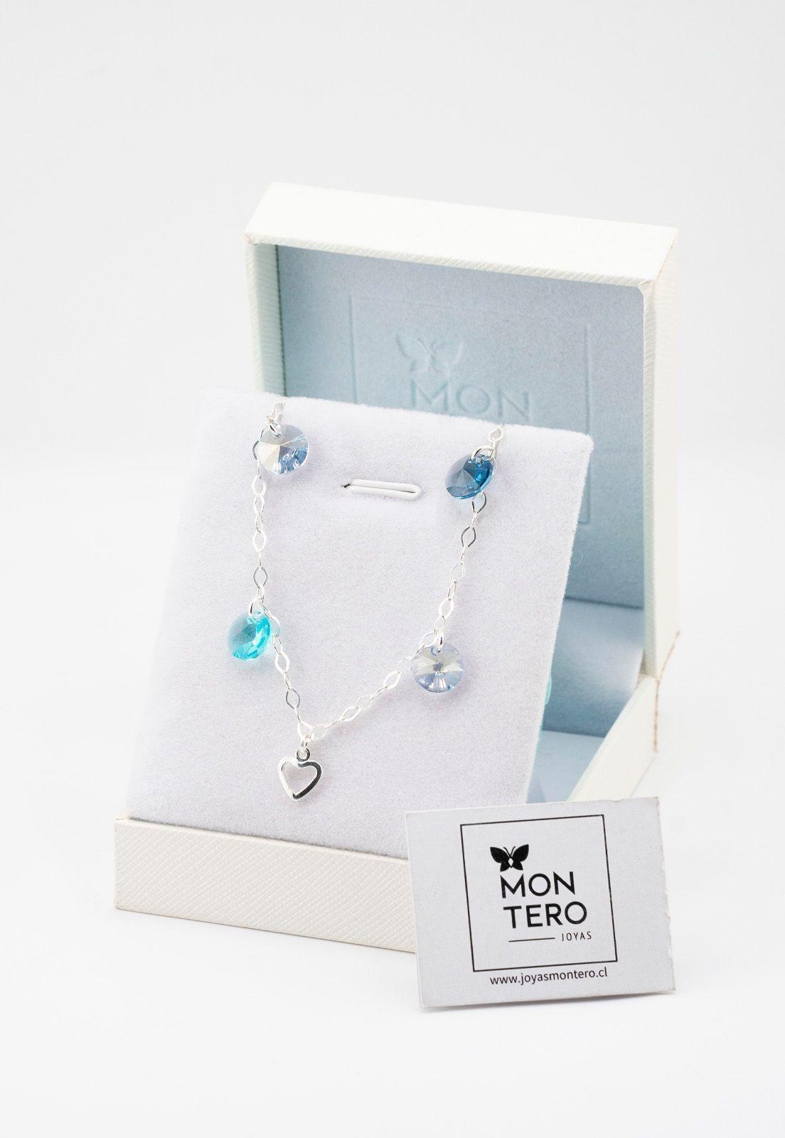 Pulsera Marie Plata Italiana 925 Cristal Blue Shade-2