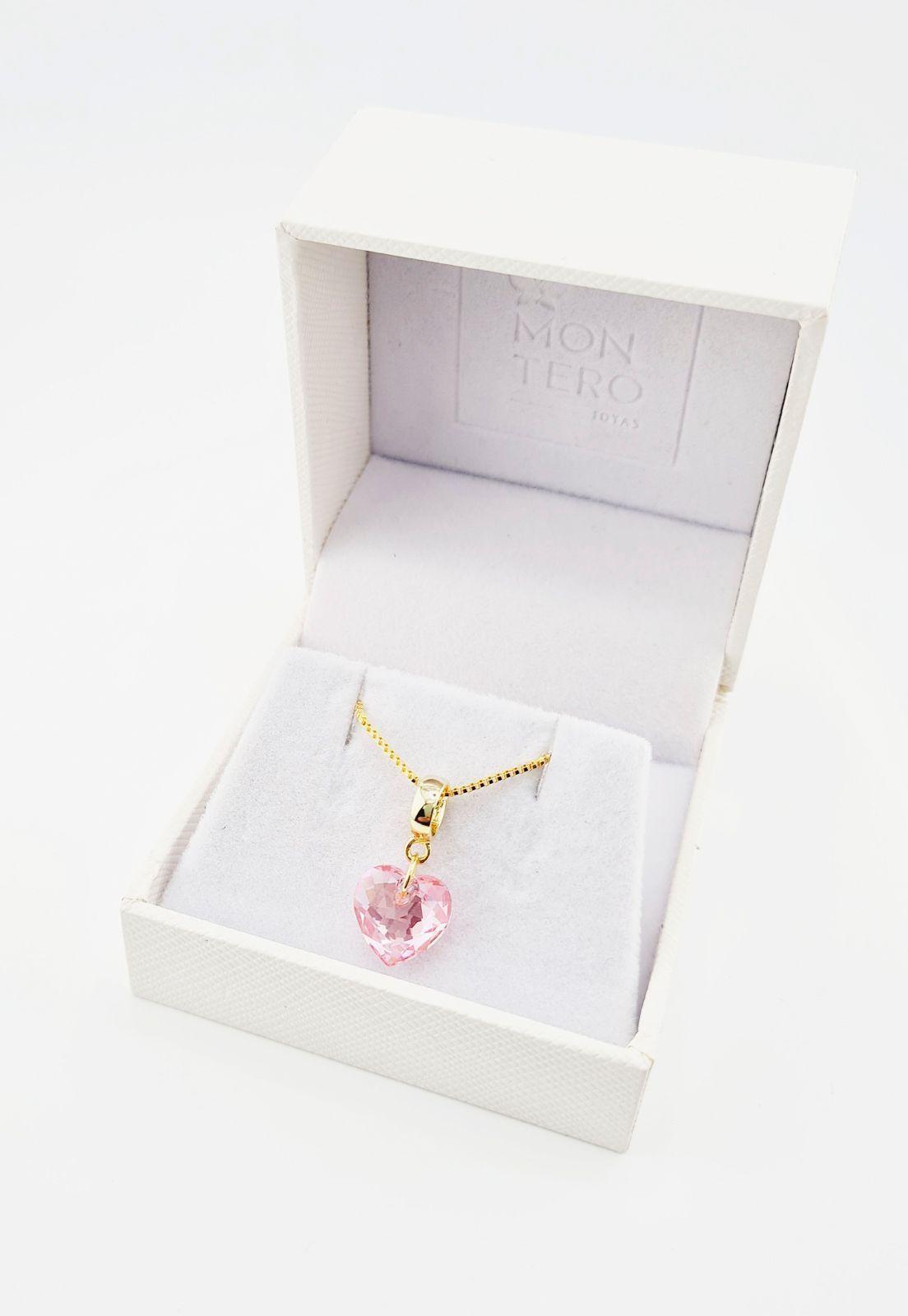 Collar Amor Gold Cristales Genuinos Rose Shimmer.-2